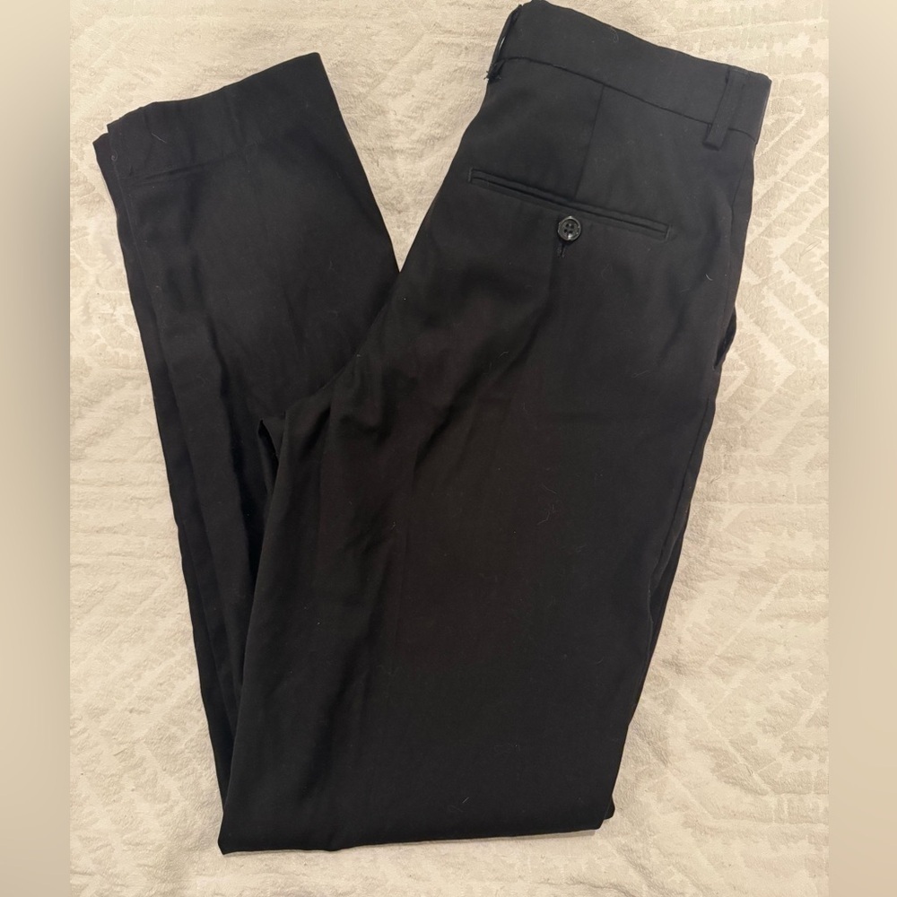 Kenzo homme black wool blend flat front dress pants 30in waist